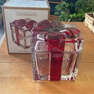 Godinger Clear Crystal Gift Box with Red Ribbon Accent